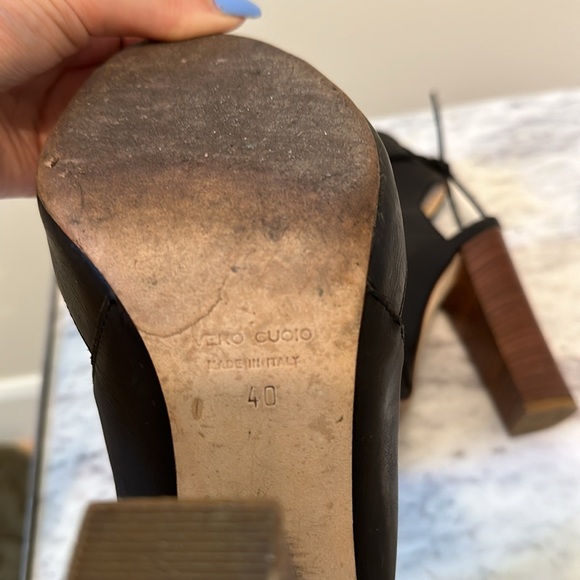 RIGIARANCIG Moto Booty Lace Up Heeled Sandals Real Leather - Picture 6 of 9